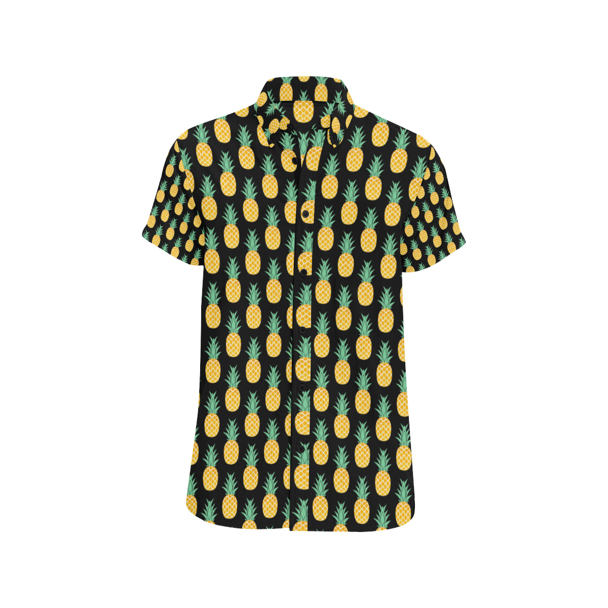 Pineapple Pattern Print Design A03 Men's Short Sleeve Button Up Shirt