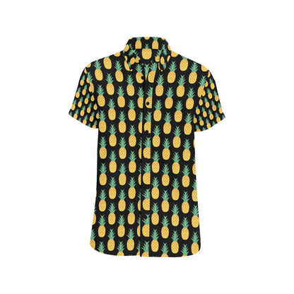Pineapple Pattern Print Design A03 Men's Short Sleeve Button Up Shirt