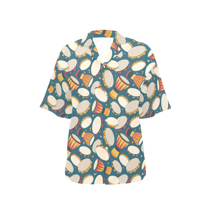Tambourine Pattern Print Design 01 Women's Hawaiian Shirt