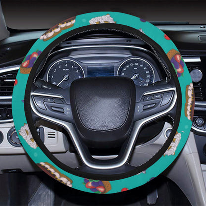 Cake Pattern Print Design 07 Steering Wheel Cover with Elastic Edge
