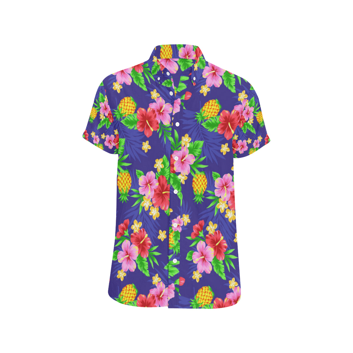 Hawaiian Themed Pattern Print Design H05 Men's Short Sleeve Button Up Shirt