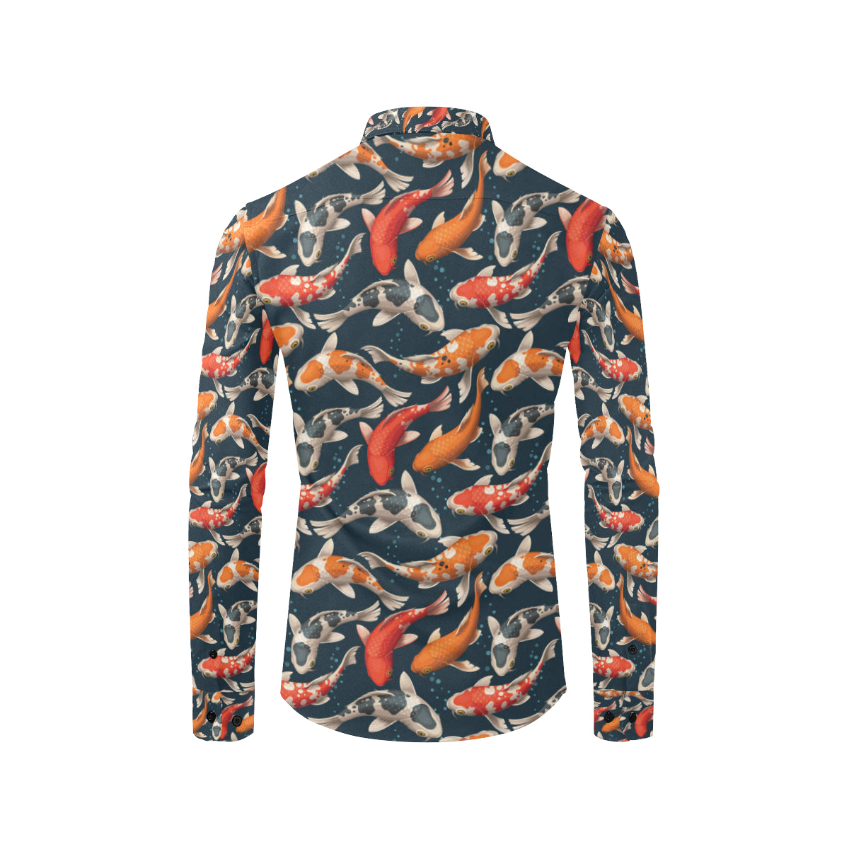 Koi Carp Cute Design Themed Print Men's Long Sleeve Shirt