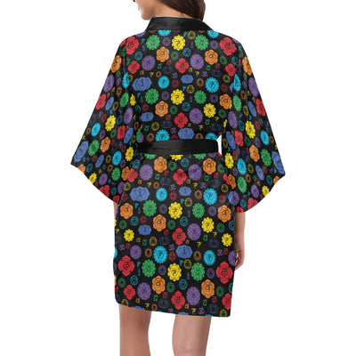 Chakra Pattern Print Design 01 Women's Short Kimono