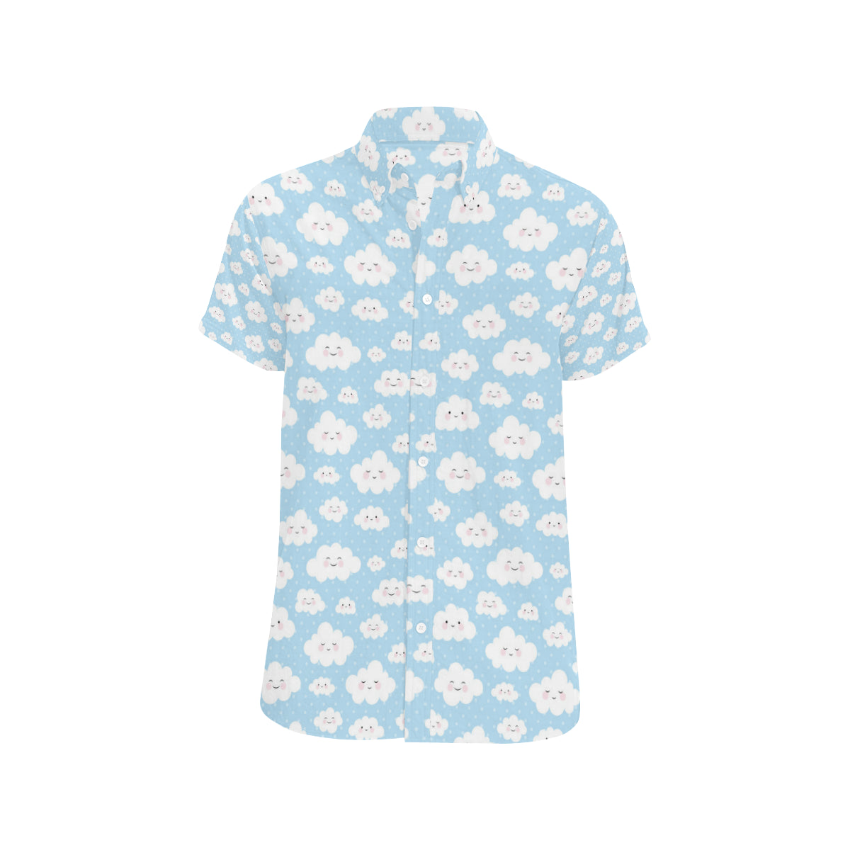 Cloud  Pattern Print Design 02 Men's Short Sleeve Button Up Shirt