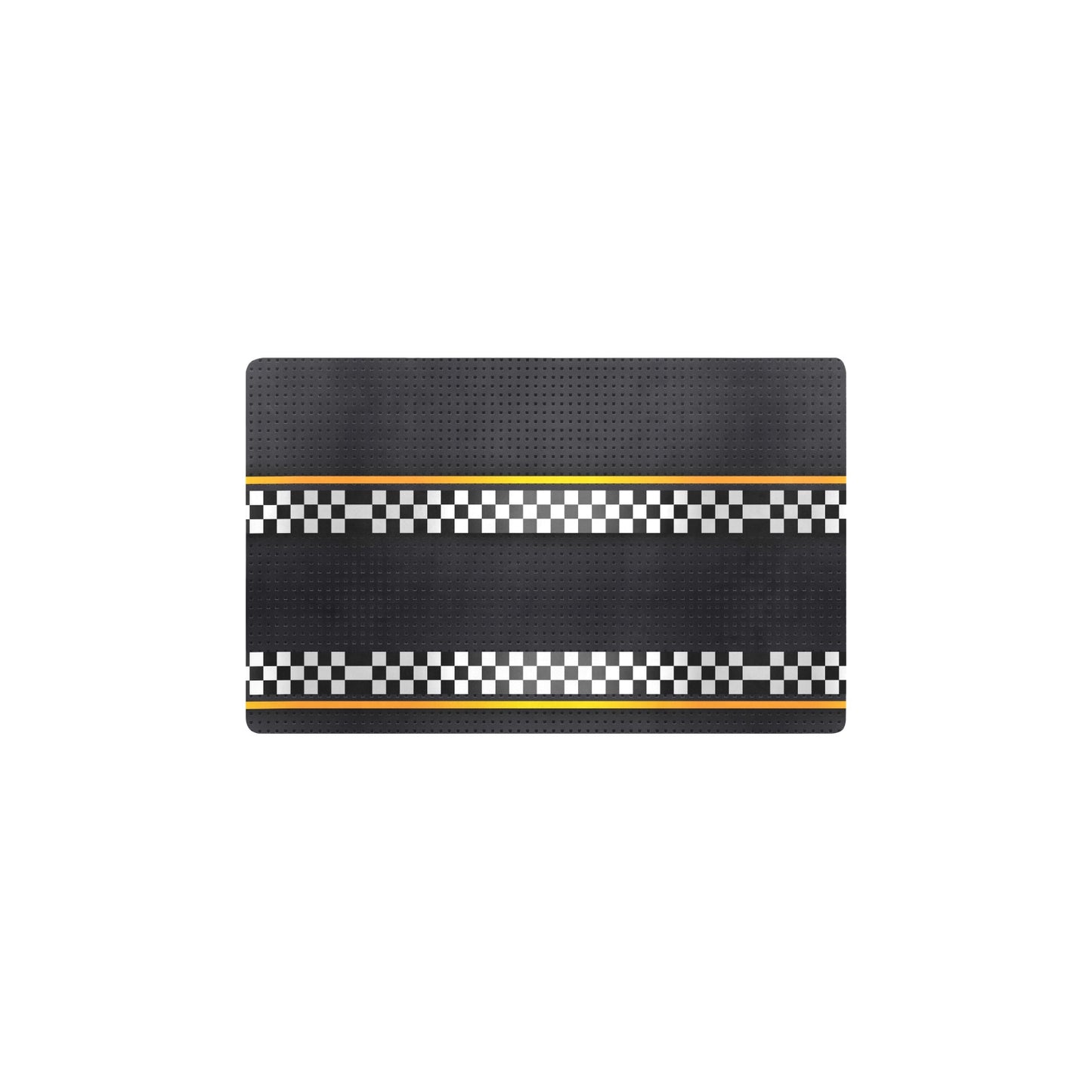 Checkered Flag Yellow Line Style Kitchen Mat