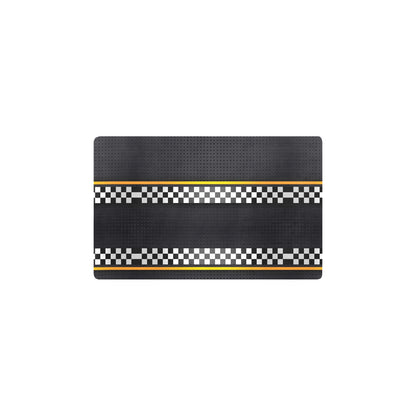 Checkered Flag Yellow Line Style Kitchen Mat