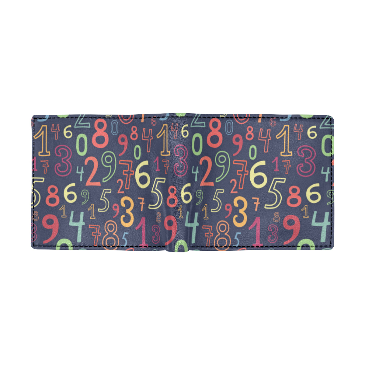 Number Pattern Print Design A01 Men's ID Card Wallet