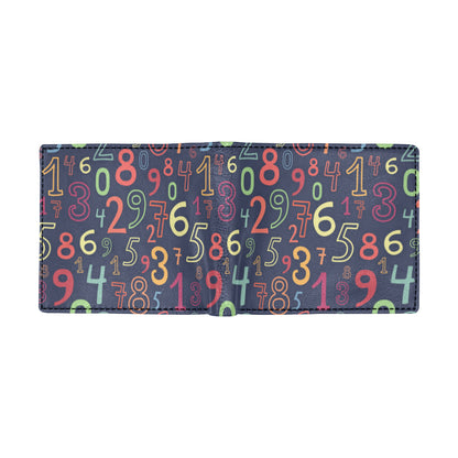Number Pattern Print Design A01 Men's ID Card Wallet
