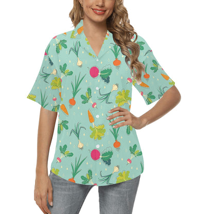 Radish Pattern Print Design A01 Women's Hawaiian Shirt