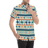 Aztec Pattern Print Design 02 Men's Short Sleeve Button Up Shirt