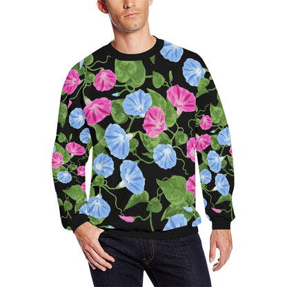 Morning Glory Pattern Print Design MG04 Men Long Sleeve Sweatshirt
