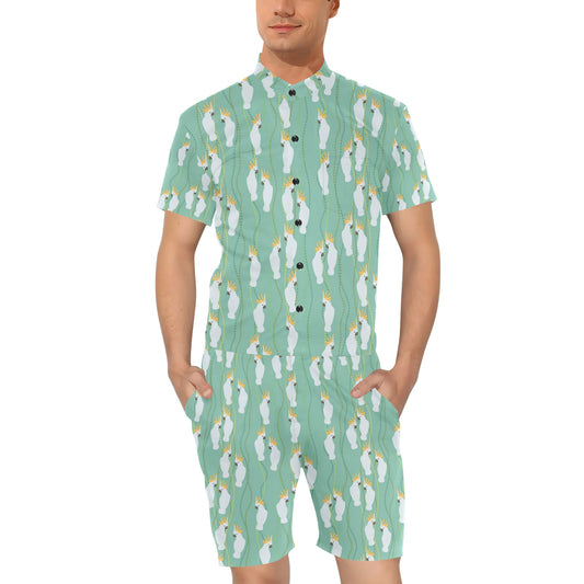 Cockatoo Pattern Print Design 01 Men's Romper