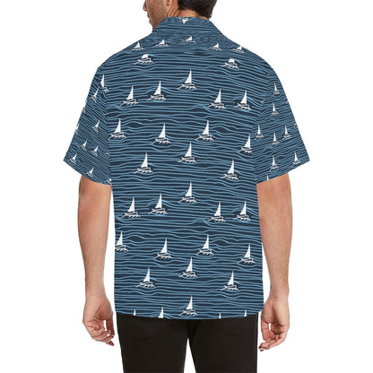 Sailboat Print Design LKS303 Men's Hawaiian Shirt