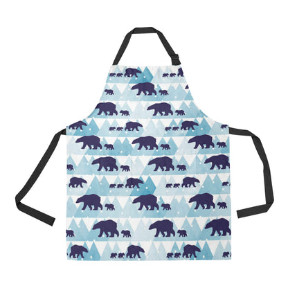 Bear Pattern Print Design BE01 Apron with Pocket