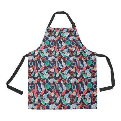 Bowling Pattern Print Design 08 Apron with Pocket