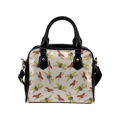Ladybug Pattern Print Design 04 Shoulder Handbag