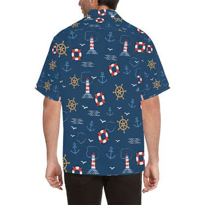 Nautical Pattern Print Design A06 Men's Hawaiian Shirt