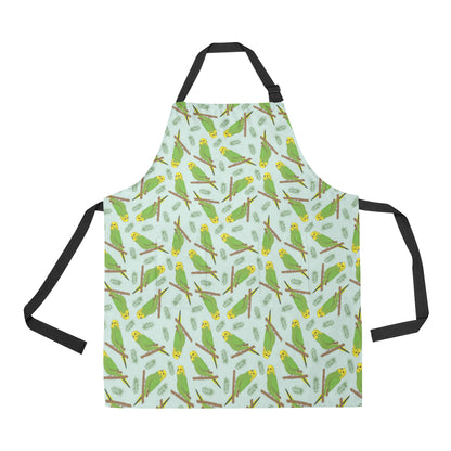 Budgerigar Pattern Print Design 04 Apron with Pocket