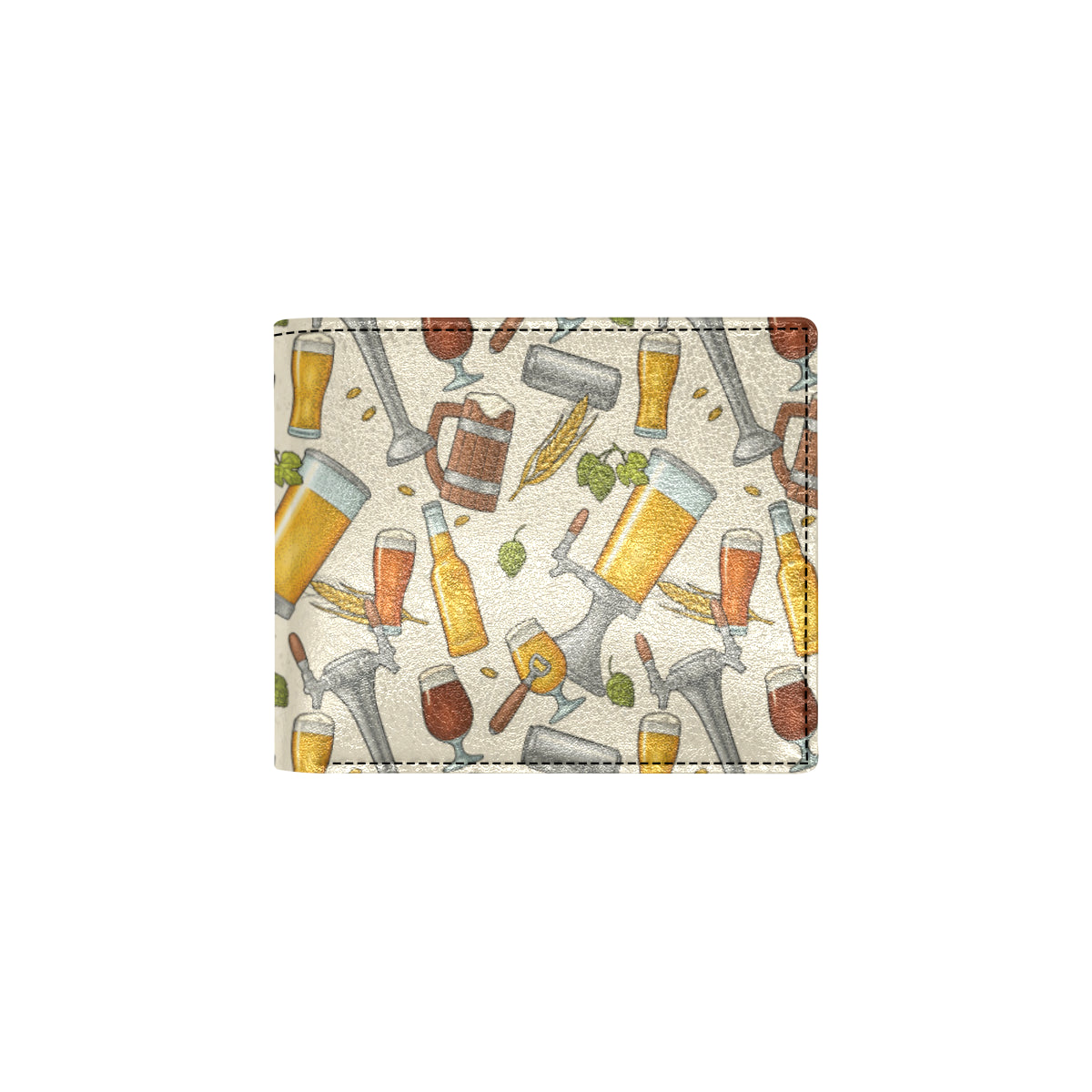 Beer Pattern Print Design 05 Men's ID Card Wallet
