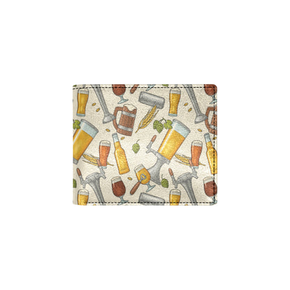 Beer Pattern Print Design 05 Men's ID Card Wallet