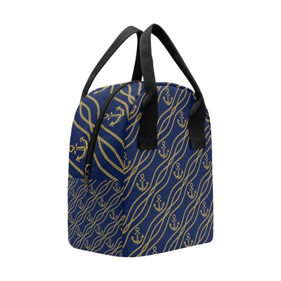 Nautical Anchor Rope  Pattern Insulated Lunch Bag