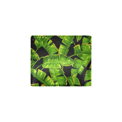Banana Leaf Pattern Print Design BL06 Men's ID Card Wallet