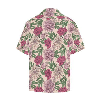 Peony Pattern Print Design A01 Men's Hawaiian Shirt