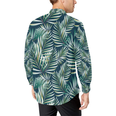 Sun Spot Tropical Palm Leaves hower Curtain Men's Long Sleeve Shirt