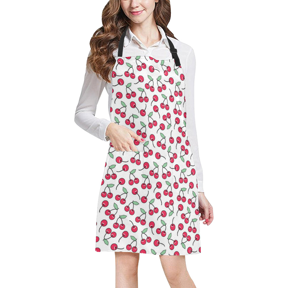 Cherry Pattern Print Design 03 Apron with Pocket