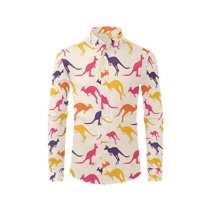 Kangaroos Pattern Print Design 01 Men's Long Sleeve Shirt