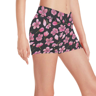 Apple blossom Pattern Print Design AB03 Yoga Shorts