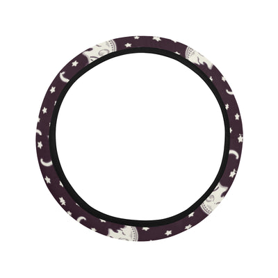 Sun Moon Face Steering Wheel Cover with Elastic Edge