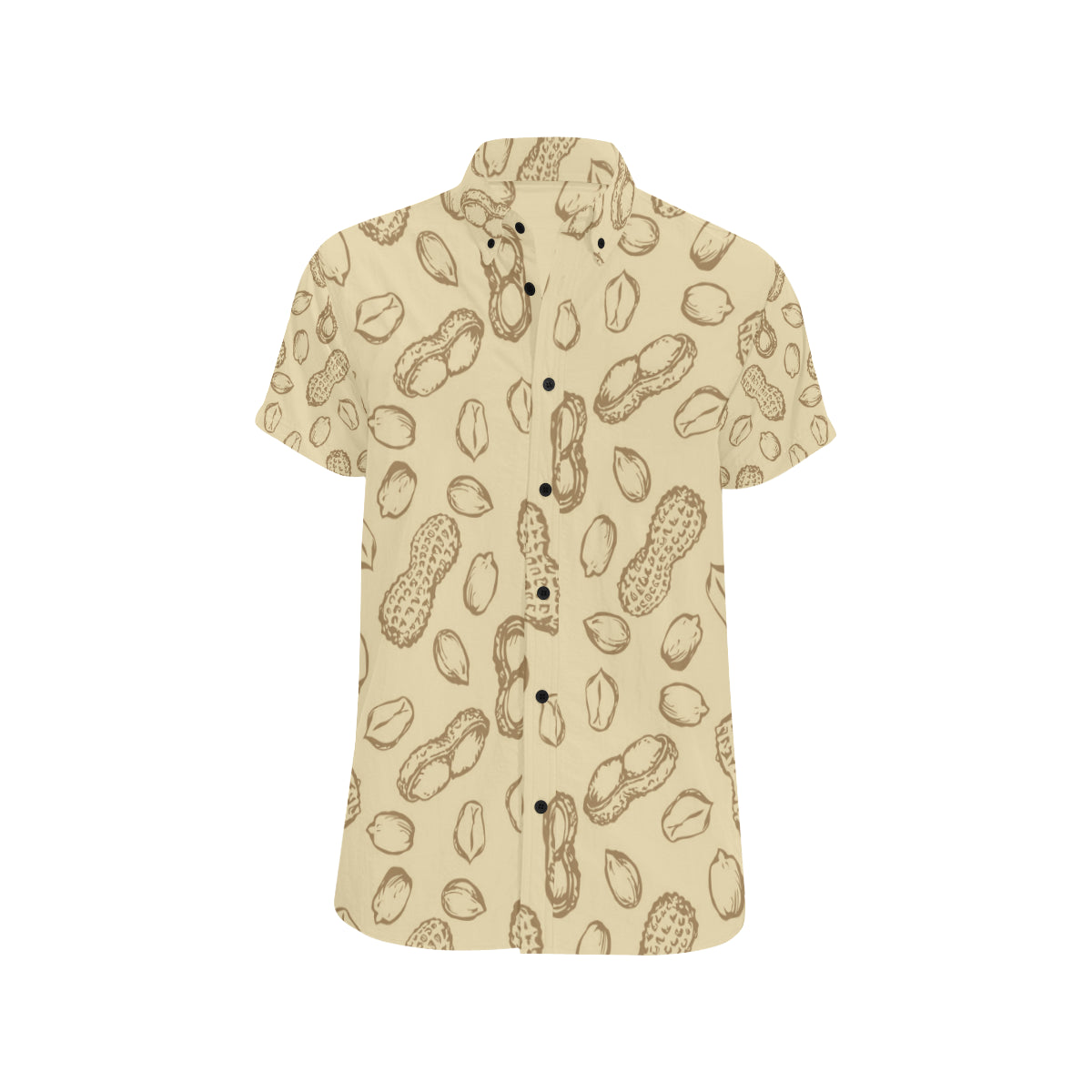 Peanut Pattern Print Design A02 Men's Short Sleeve Button Up Shirt