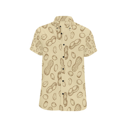 Peanut Pattern Print Design A02 Men's Short Sleeve Button Up Shirt
