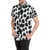 Cheetah Black Print Pattern Men's Short Sleeve Button Up Shirt