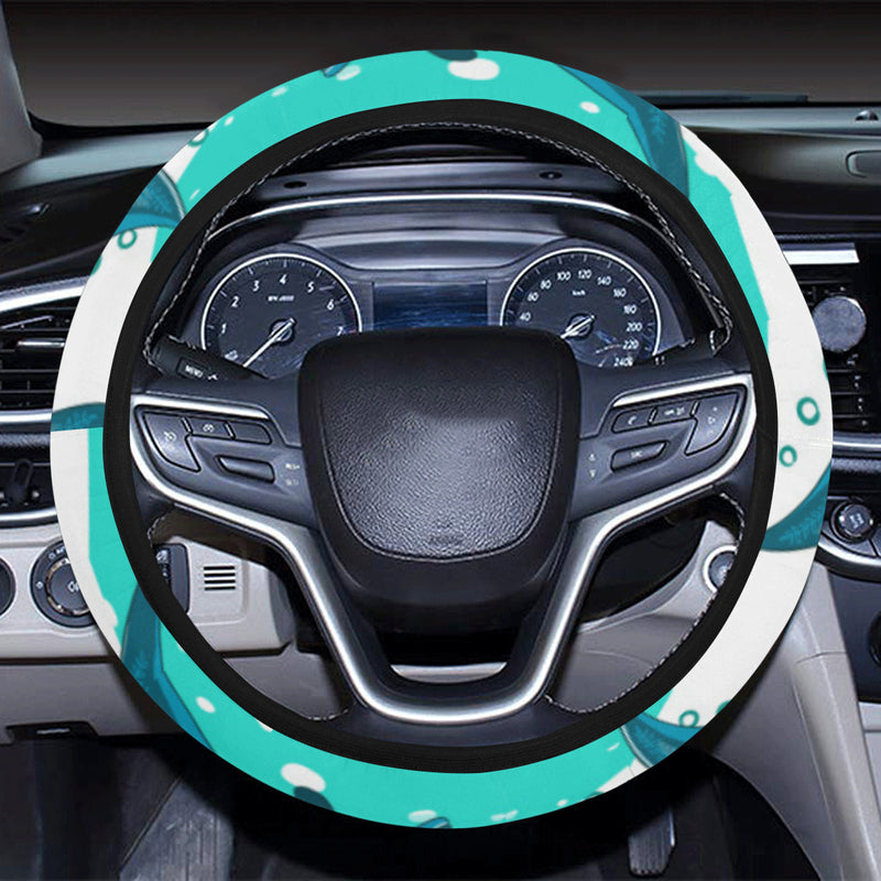 Dolphin Design Print Pattern Steering Wheel Cover with Elastic Edge