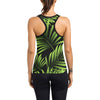 Green Neon Tropical Palm Leaves Women's Racerback Tank Top