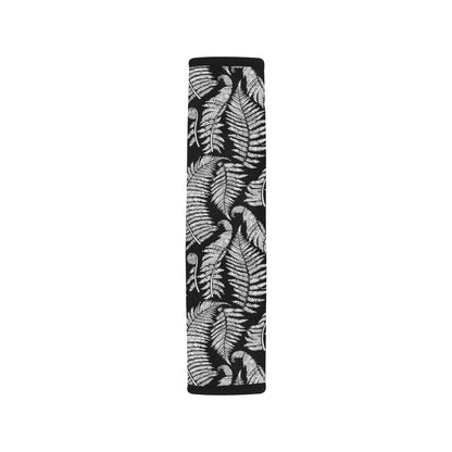 Fern Leave Black White Print Pattern Car Seat Belt Cover