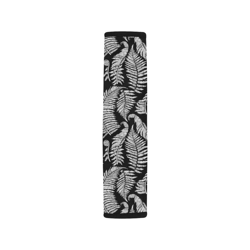 Fern Leave Black White Print Pattern Car Seat Belt Cover