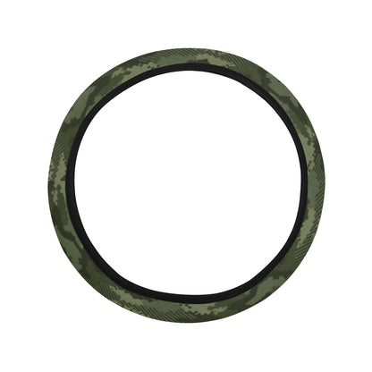 Army Camouflage Pattern Print Design 02 Steering Wheel Cover with Elastic Edge