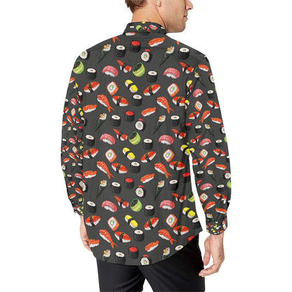 Sushi Design Print Men's Long Sleeve Shirt