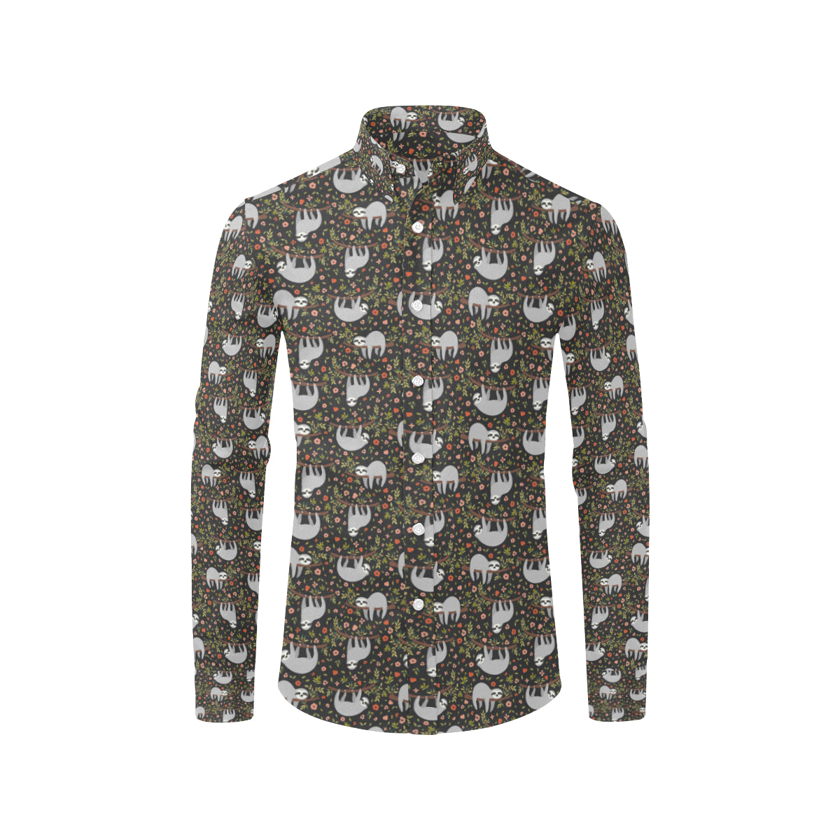 Sloth Cute Design Themed Print Men's Long Sleeve Shirt