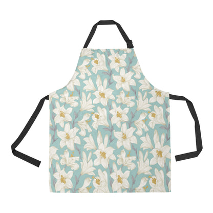 Lily Pattern Print Design 02 Apron with Pocket