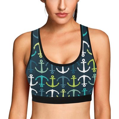 Anchor Pattern Print Design 03 Sports Bra