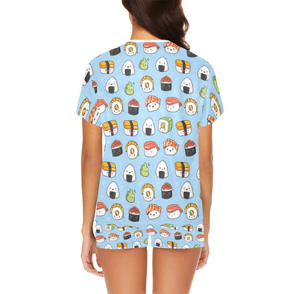 Sushi Print Design LKS303 Women's Short Pajama Set
