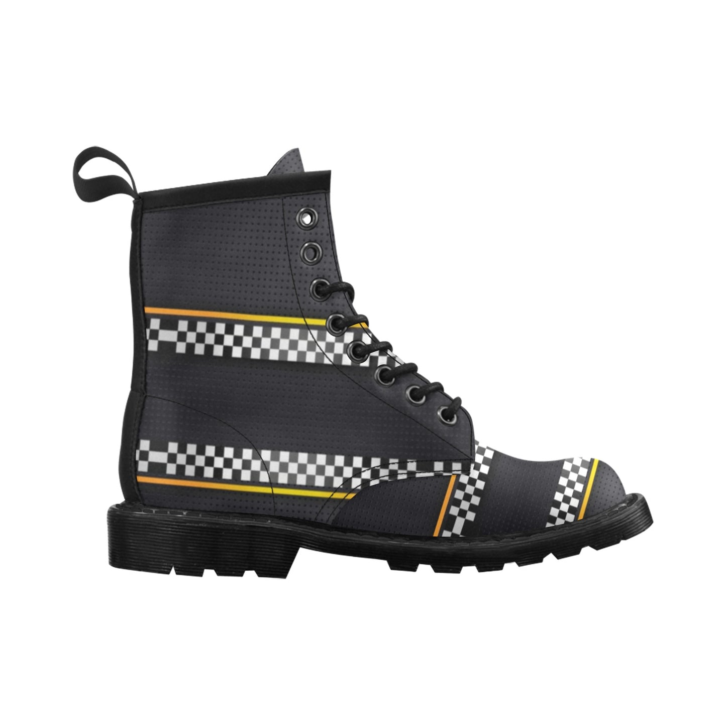 Checkered Flag Yellow Line Style Women's Boots