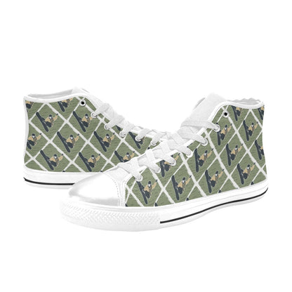 Snowboard Man Print Design LKS302 High Top Women's White Shoes