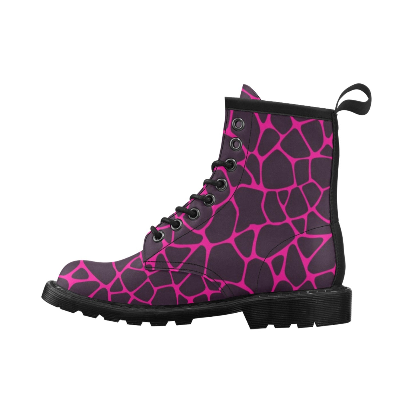 Giraffe Pink Background Texture Print Women's Boots