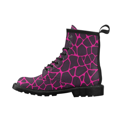 Giraffe Pink Background Texture Print Women's Boots