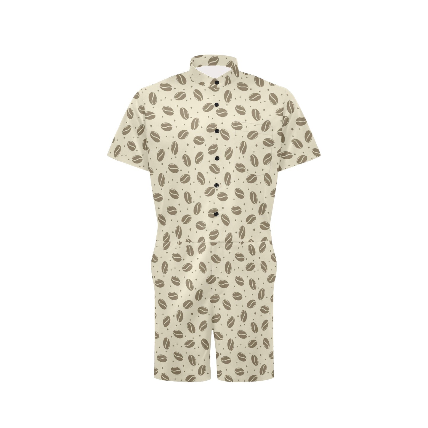 Coffee Pattern Print Design 02 Men's Romper